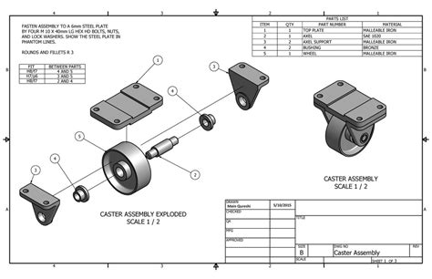 Caster Assembly 3d Cad Model Library Grabcad