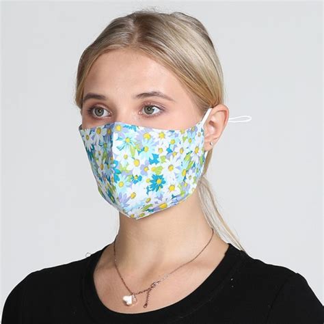 Pcs Cotton Floral Reusable Face Masks For Women Breathable Dust Proof Protective Washable Mouth