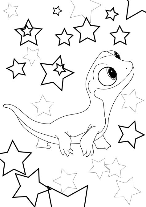Bruni The Salamander Coloring Pages Frozen 2 Cristina Is Painting