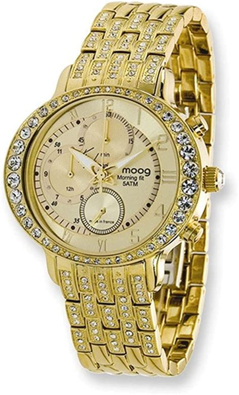 jewelry adviser moog watches moog fashionista morning fit gold dial ip plated chrono