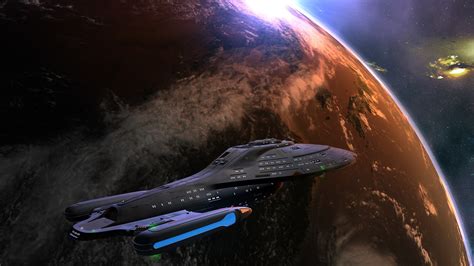 Star Trek Uss Voyager Planet Space Spaceship Star Trek Voyager