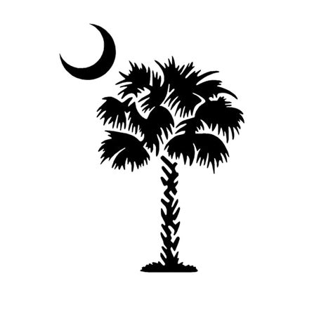 Palmetto Tree Crescent South Carolina Flag Vinyl Car Sticker Doggy