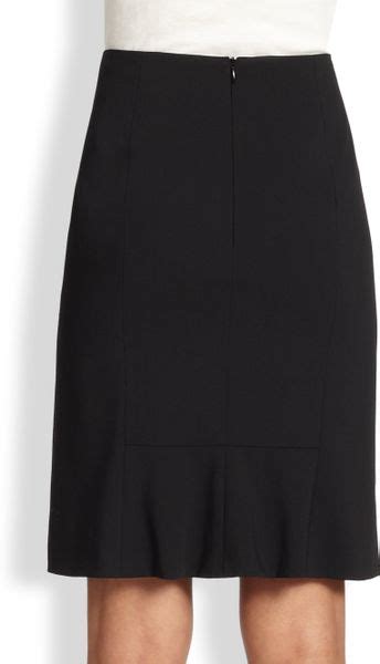 Akris Punto Essentials Godet Wool Pencil Skirt In Black Lyst