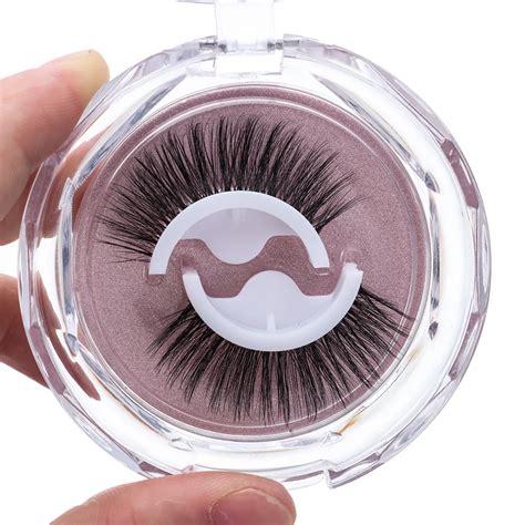 1pair 3d mink reusable self adhesive false eyelashes natural curly thick wispy fake eyelashes no