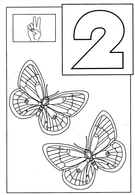 Número 2 Y Dos Abejas Para Colorear Imprimir E Dibujar Coloringonlycom