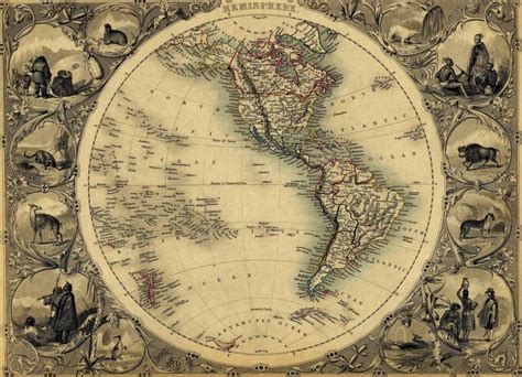 Mapa Del Mundo Mapa Antiguo Del Mundo Restaurado Mapas De Pared