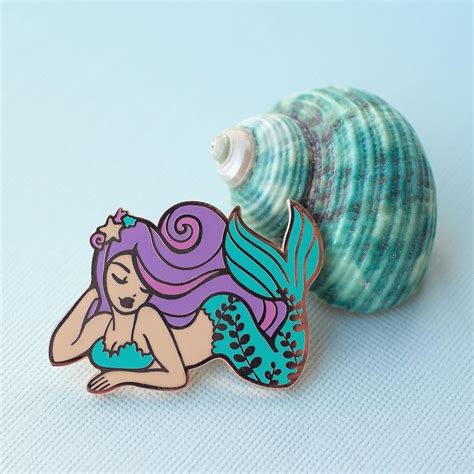 Mermaid Pin Mermaid Pin Enamel Lapel Pin Cute Pins