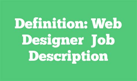 Definition Web Designer Job Description 2022 Cv Logo