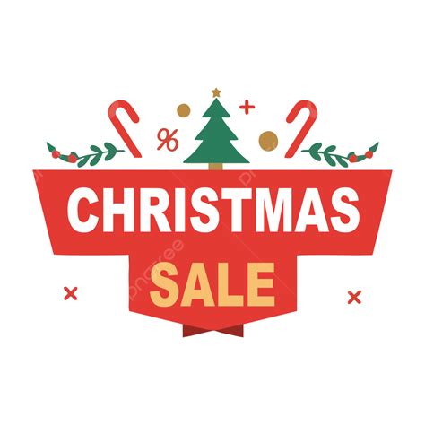 Christmas Sale Offer Banner Tag Vector Transparent Background Image
