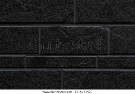 Black Stone Tile Wall Pattern Background Stock Photo 1118261420