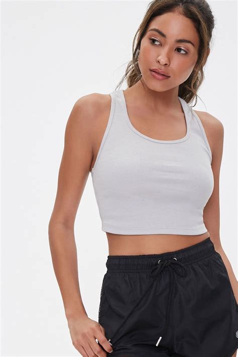 Active Ribbed Cropped Tank Top Forever 21 In 2020 Forever21 Tops