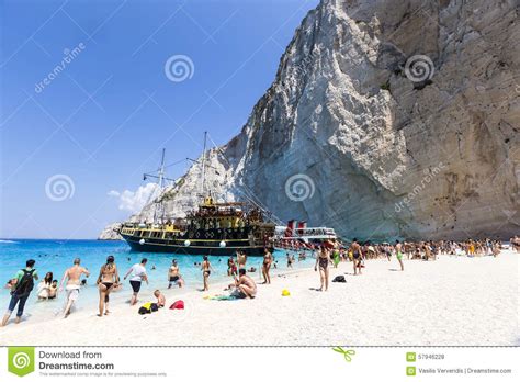 View Of Navagio Shipwreck Beach In Zakynthos Editorial Stock Photo
