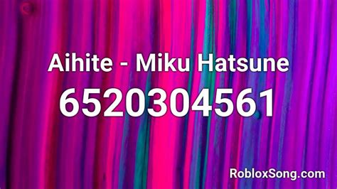 Aihite Miku Hatsune Roblox Id Roblox Music Codes