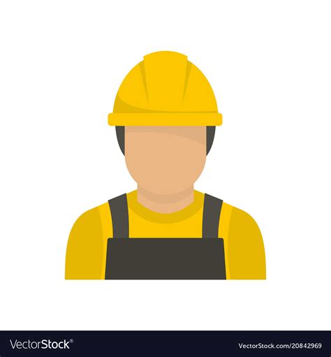 Factory Worker Icon Flat Style Royalty Free Vector Image