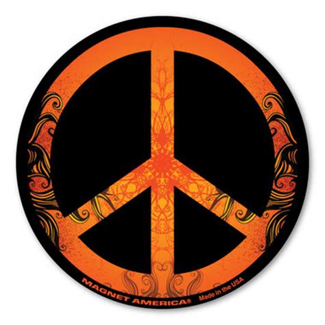 Orange Peace Sign Vinyl Sticker At Sticker Shoppe
