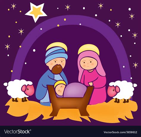 Baby Jesus In A Manger 4 Royalty Free Vector Image
