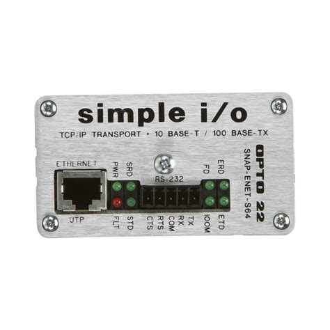 Opto22 - SNAP-ENET-S64 - OBSOLETE SNAP Simple Ethernet I/O Brain - Analog/Simple Digital/Serial