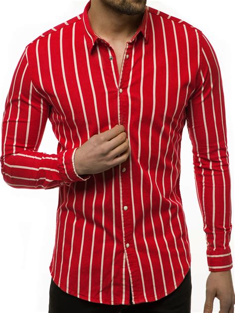 Camisa De Hombre Roja Ozonee R1494 Ozonee