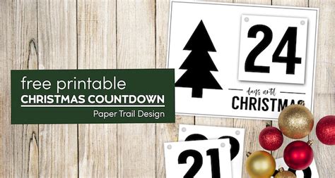 Free Printable Days Until Christmas Countdown Paper Trail Design