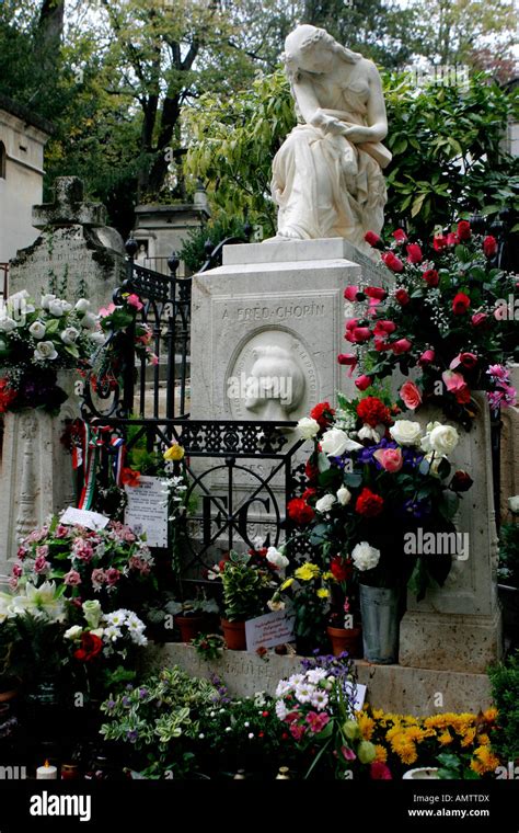 The Grave Of Frederic Chopin In Pere Lachaise Cemetery In Paris France