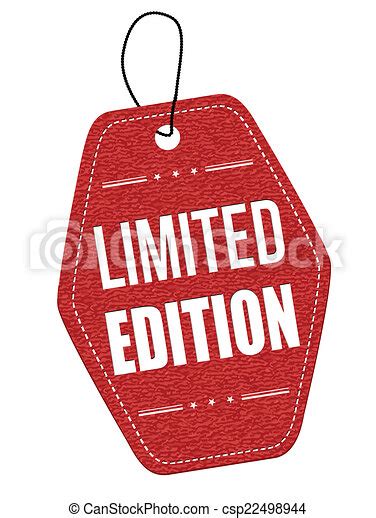 Limited Edition Red Leather Label Or Price Tag On White Background