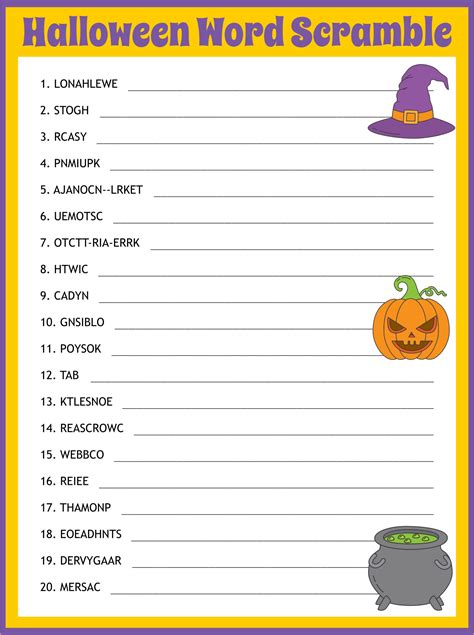 14 Best Printable Halloween Word Games