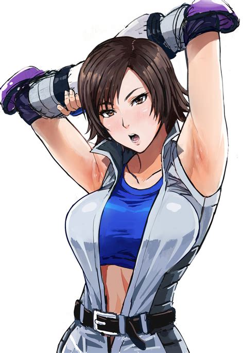 Ishii Takamori Kazama Asuka Namco Tekken Tekken 7 Highres 1girl Armpits Arms Behind Head