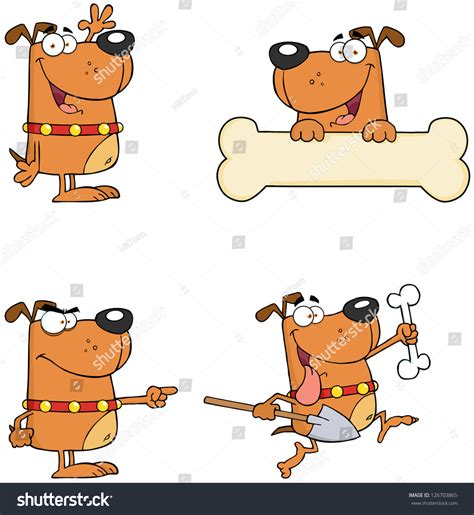 Dogs Cartoon Mascot Charactersvector Collection Stock Vector 126703865