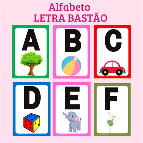 Alfabeto Ilustrado De Parede Letra BastÃo Carine E Camila Hotmart