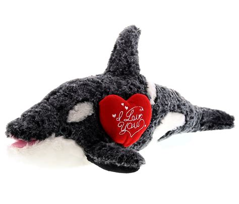 I Love You Valentines Killer Whale Super Soft Plush Cota Global