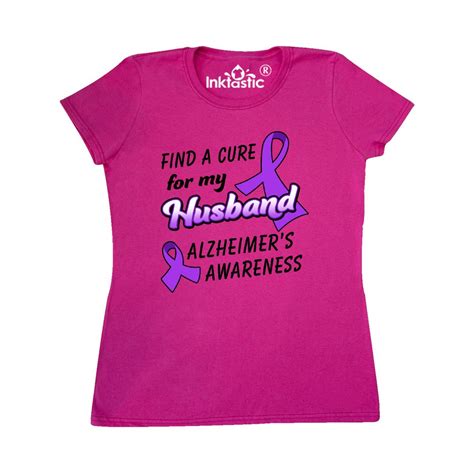 Inktastic Alzheimers Awareness Find A Cure For My Husband Womens T Shirt