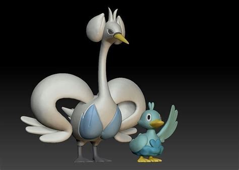 pokemon ducklett swanna 3d model 3d printable cgtrader