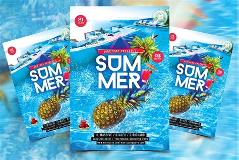 Summer Splash Party Free Psd Flyer Template By Freebiedesign On Deviantart