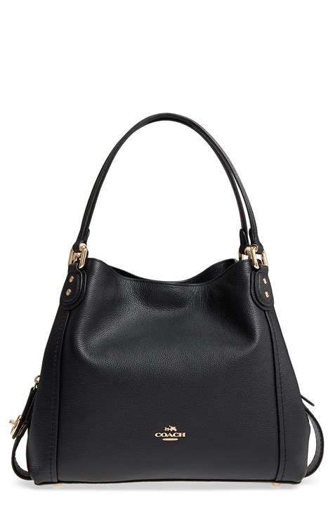 Lyst Coach Edie 31 Pebbled Leather Shoulder Bag In Black