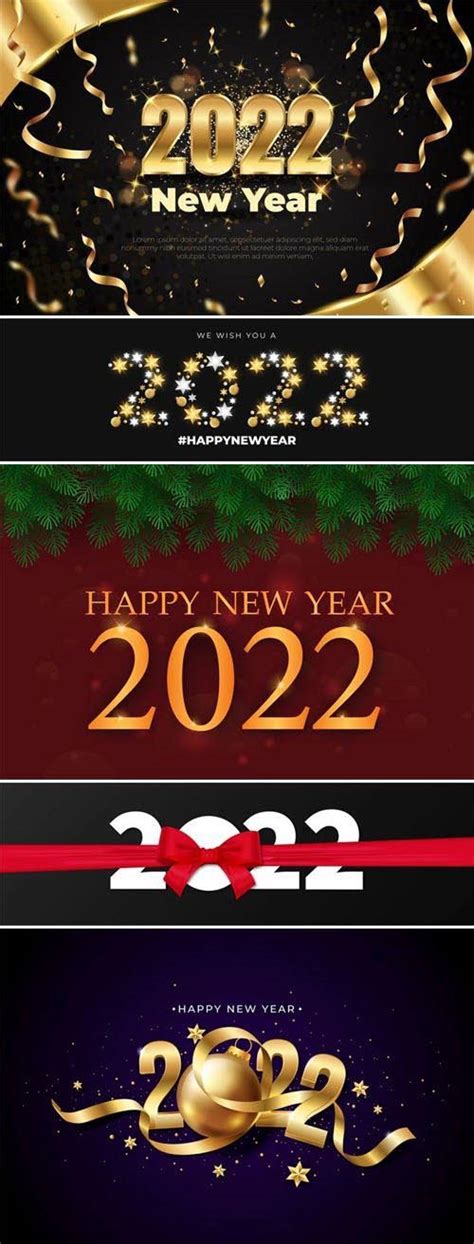 Happy New Year 2022 Banners And Backgrounds Collection Vol3 10 Vector