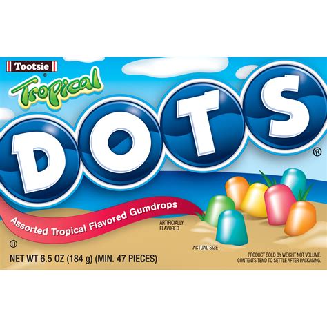 Tootsie Roll Dots Tropical Flavors 65 Oz