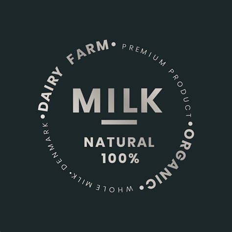 Dairy Farm Milk Logo Badge Design Free Stock Vector 464159