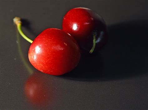 Cherries Free Stock Photo Closeup Of Two Red Cherries 1752