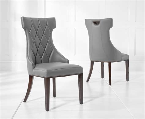 Protective plugs to preserve your floors. Valletta Grey Faux Leather Dining Chair (pair) - Lycroft ...