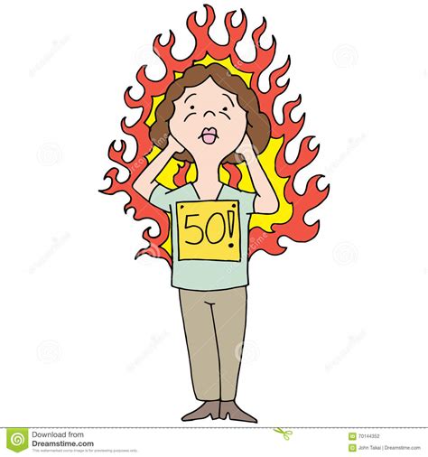 Middle Aged Woman Hot Flash Stock Vector Illustration Of Vector