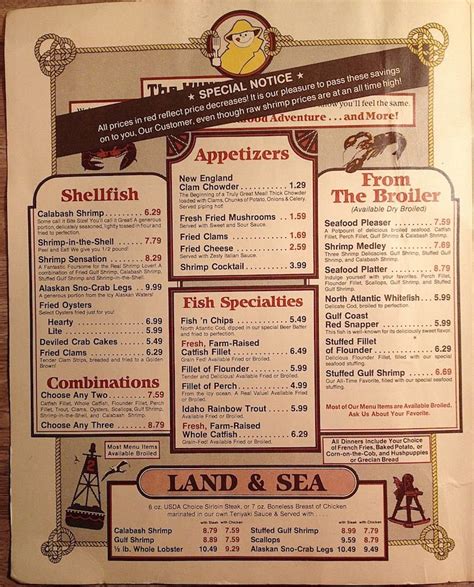 Look A Hungry Fisherman Menu From The 1970s Memphis Magazine