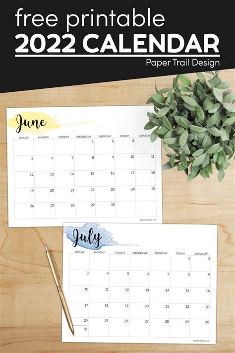 Print Monthly Calendar Pages For 2022 For Free In This Landscape