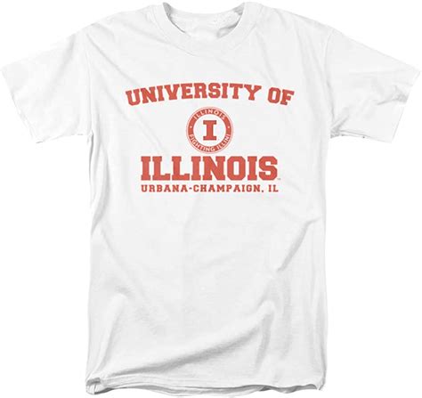 University Of Illinois Official Circle Logo Unisex Adult T Shirt White Medium Amazonca