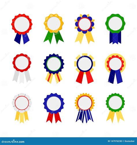 Awards Ribbons Icons Good Grades Ribbon Colorful Rewards Vector Set