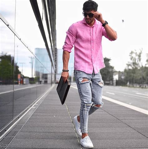 Men Pink Shirt Outfits Most Popular Street Style Fashion Ideas For