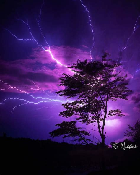 Purple Sky Lightning Photography Print Pink Lightning Art Etsy