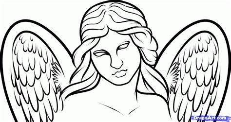 Draw A Guardian Angel Angel Statue Step By Step Drawing Sheets