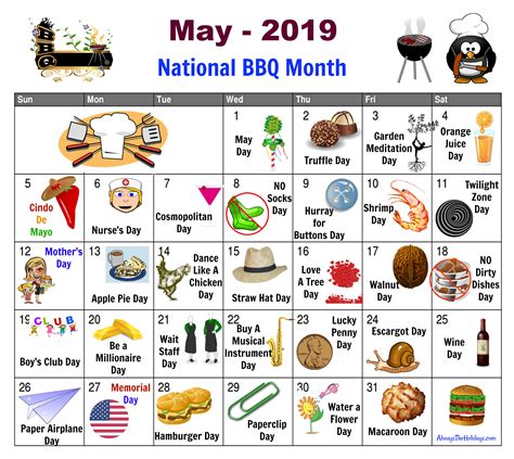 May National Day Calendar Free Printable Always The Holidays