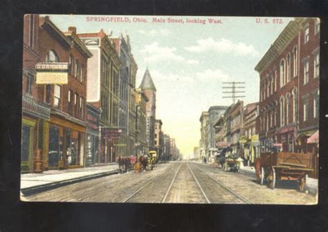 Springfield Ohio Downtown Main Street Scene Vintage Postcard Richmond