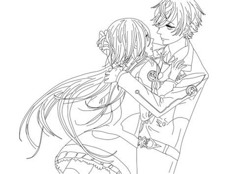 Anime Couple Lineart By Ritsue321 On Deviantart